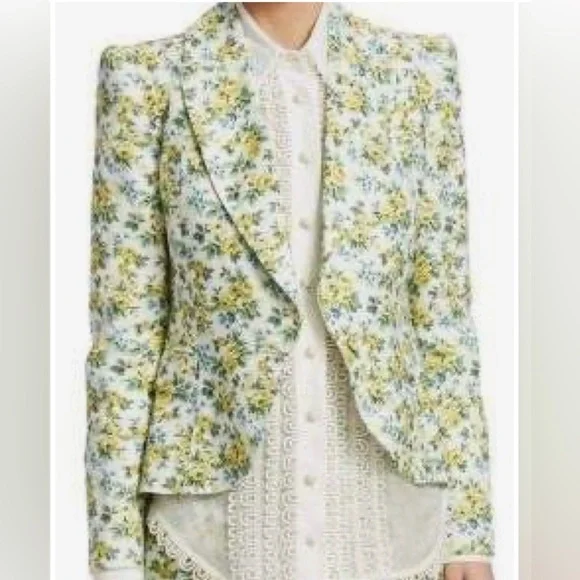 Zimmermann Floral Tailored Blazer AU 1 (US 4) Structured Spring Jacket - Picture 2 of 11